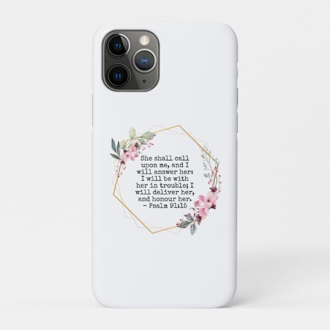 Belle Fleurs Psaume 91 iPhone 11 Pro Coque (Dos)