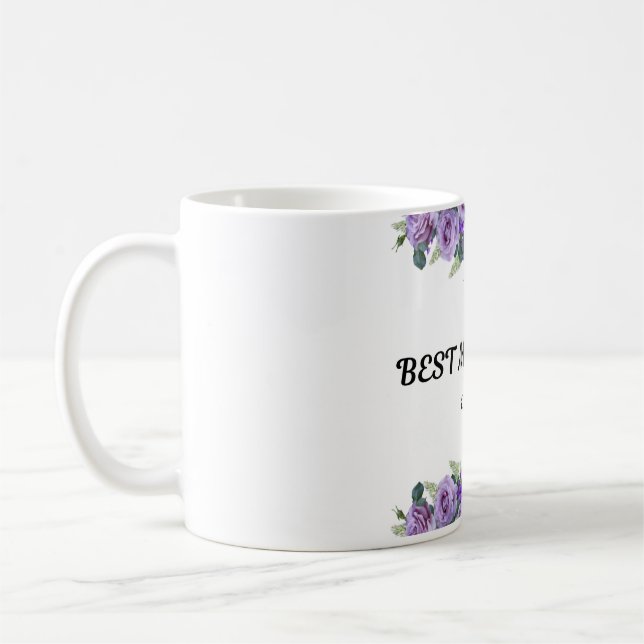 Belle fleurs violettes Mug pour maman (Gauche)