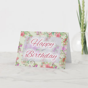 Belle Floral D17 Bonne carte d'anniversaire
