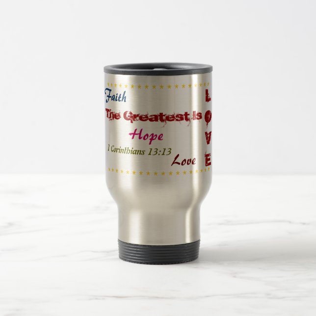 Belle foi de tasse de voyage, espoir, vers d'amour (Centre)