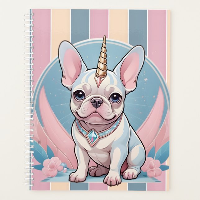 Belle French Bulldog Unicorn Pastel rose (Devant)