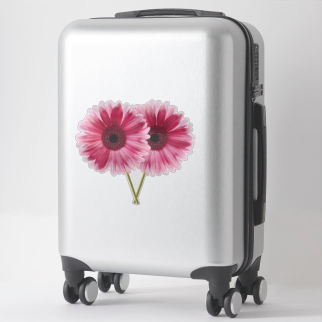 Belle Gerbera rose marguerites Contour Sticker (Sur valise)
