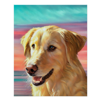 Belle Golden Retriever Glossy Poster