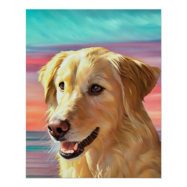 Belle Golden Retriever Glossy Poster (Devant)