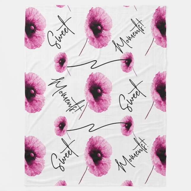 Belle grande couverture en polaire rose (Devant)