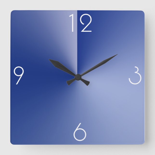 Belle Grande Horloge Murale Carrée Bleue (Recto)