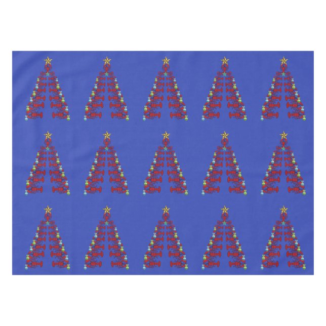 Belle Homard Nautique Nappe de Noël bleu (Devant (Horizontal))