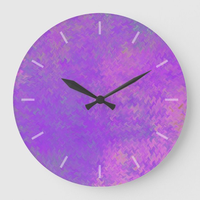 Belle horloge de conception de papier marbré viole (Recto)