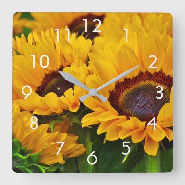 Belle horloge de peinture de tournesol d'été (Recto)