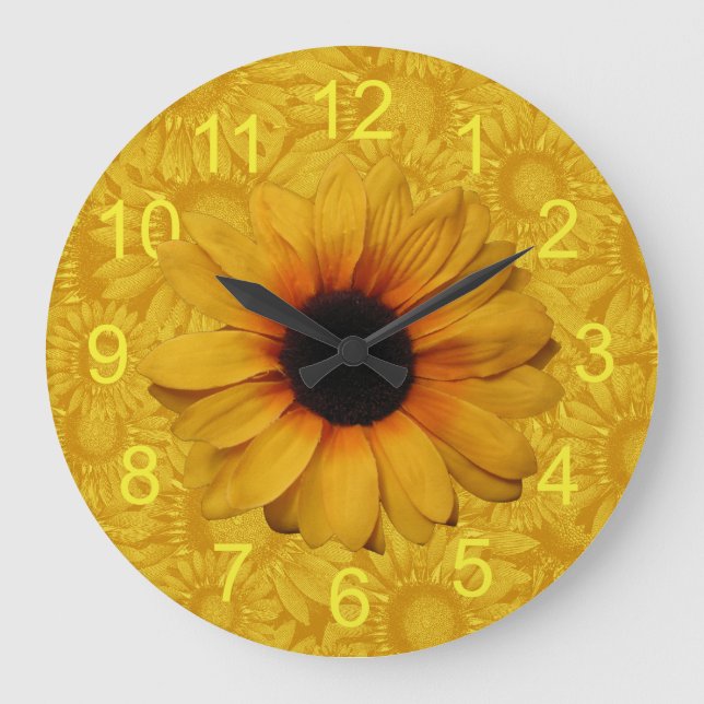 Belle horloge jaune de tournesols (Recto)
