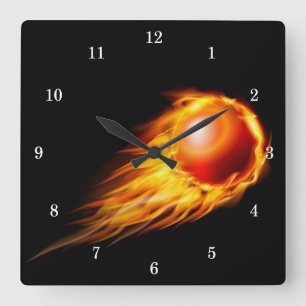 Belle horloge murale de la balle de feu