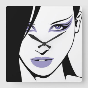 Belle horloge murale de silhouette