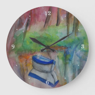 Belle horloge murale ronde matinale (grande)
