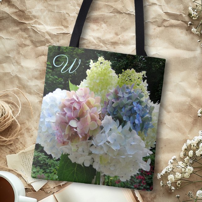 Belle Hydrangea Bouquet Monogramme Sac initial (Créateur téléchargé)