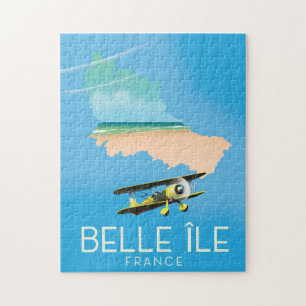 Belle Île, Frankreich Reiseplakat-Druck.