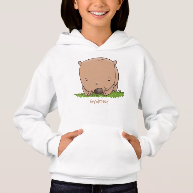 Belle illustration de dessin animé de bébé wombat (Devant)