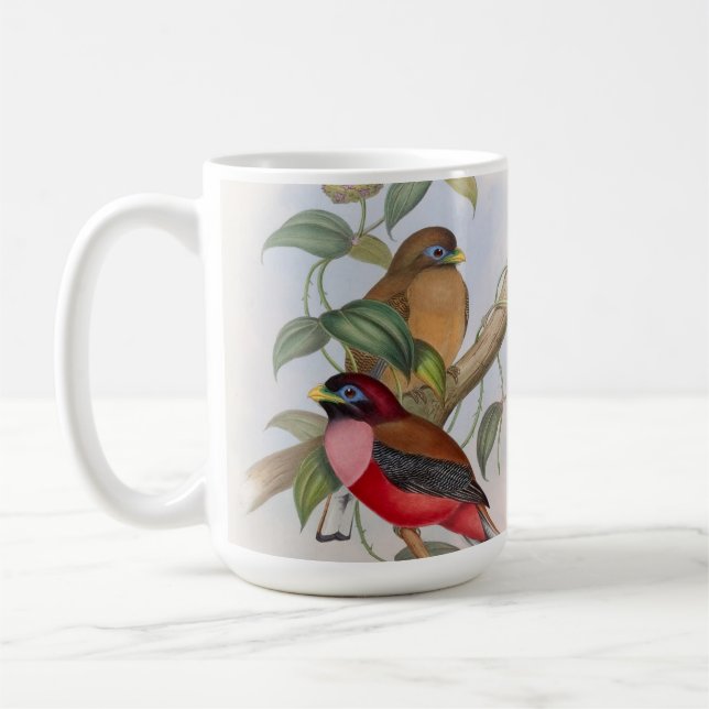 Belle illustration d'oiseaux Vintages Mug (Gauche)
