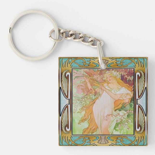 belle image porte - clé d'un carreau Art nouveau (Devant)