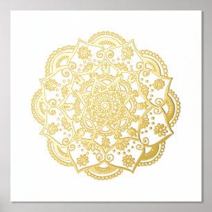 Belle impression d'or Mandala Foil Art