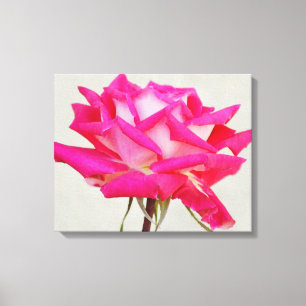 Belle Impression sur Toile d'Art de Rose Rose Fleu