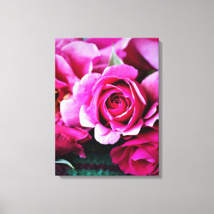 Belle impression sur toile de photo de rose rouge