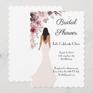 belle invitation à la douche nuptiale fleurie
