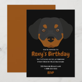 Belle invitation à la fête d'anniversaire de chiot
