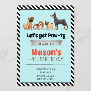 Belle invitation à la fête d'anniversaire pour chi