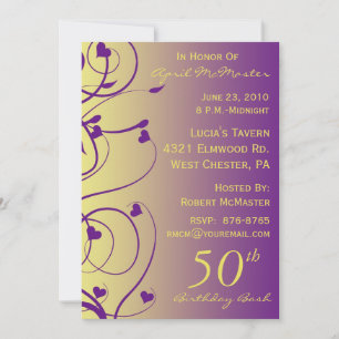 Belle Invitation au 50e anniversaire de Swirls
