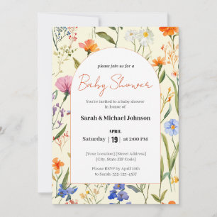 Belle Invitation Baby shower Floral