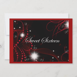 Belle invitation Black,Red, Sweet Sixteen