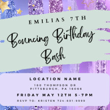 Belle invitation d'anniversaire du parc de trampol