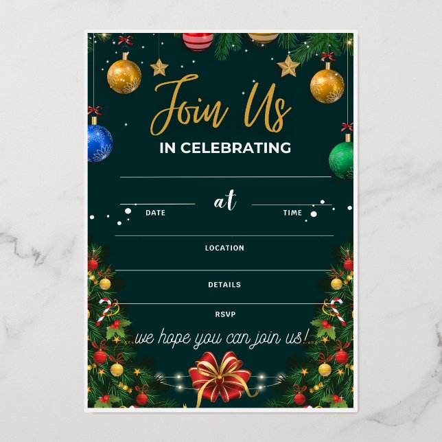 Belle invitation de mariage de Noël, cartes Invita (Recto)