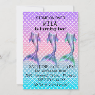 Belle invitation de sirène pour l'anniversaire