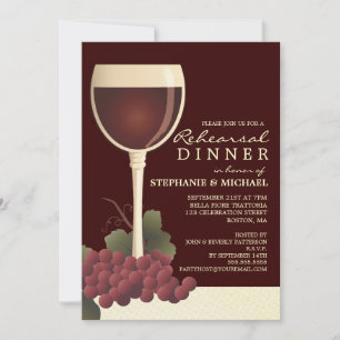 Belle invitation de vin et de dîner de répétition