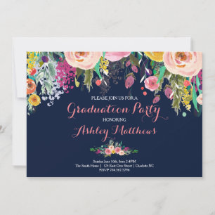 Belle Invitation Florale Graduation,