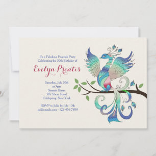 Belle Invitation Peacock