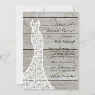 Belle invitation Rustique de douche nuptiale