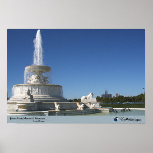 Belle Isle Fountain - Detroit, MI Poster