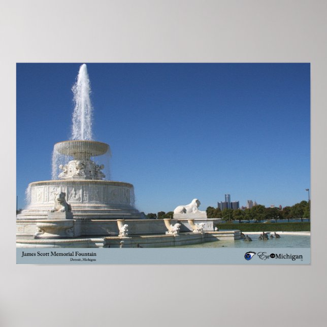 Belle Isle Fountain - Detroit, MI Poster (Vorne)
