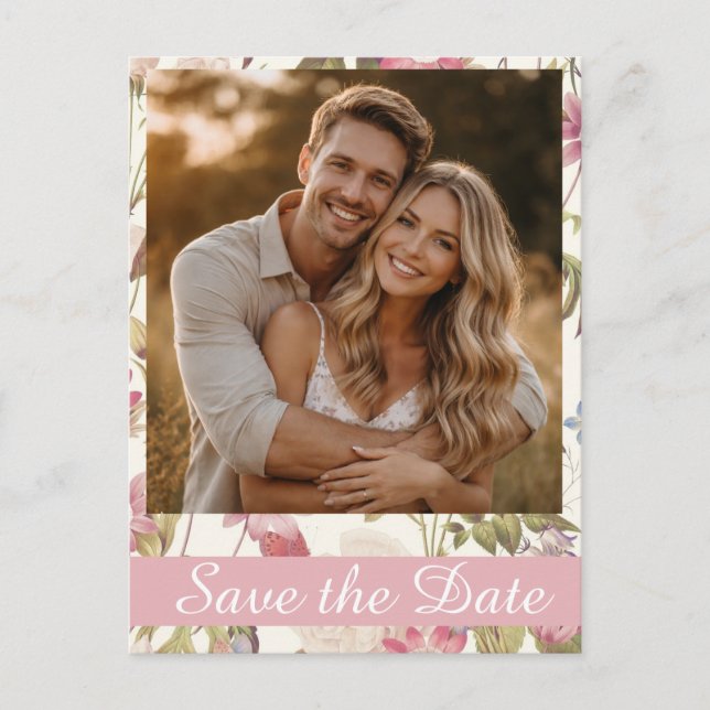 Belle Jardin Save the Date Postkarte (Vorderseite)