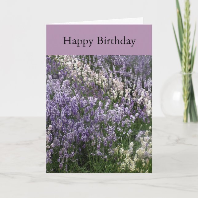Belle Lavande Bonne Carte d'Anniversaire (Devant)