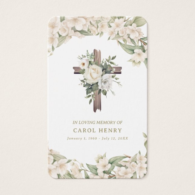 Belle Lily catholique Hail Mary Prayer Card (Devant)