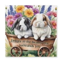 Belle Lop Lapin Lapin Jolie carte magnétique