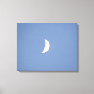Belle lune de croissant de cire en toile de jour