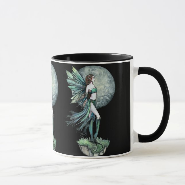 Belle Lune verte Fée Café Mug (Droite)