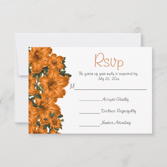 Belle Lys à Fleur Orange - Mariage RSVP (Devant)