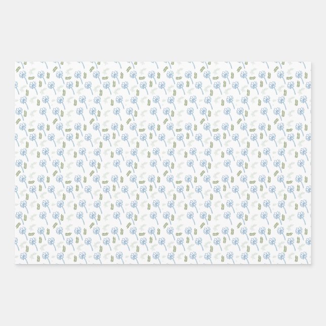 Belle marguerite Bleue Bleu feuille motif (Devant)