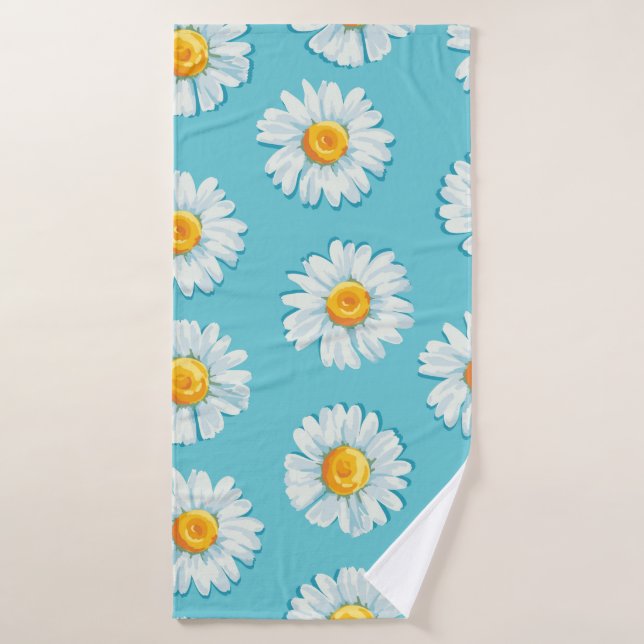 Belle marguerite fleurs sans couture motif (Serviette de bain)