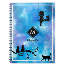Belle Marine Bleu Aquarelle Galaxy Journal de fill